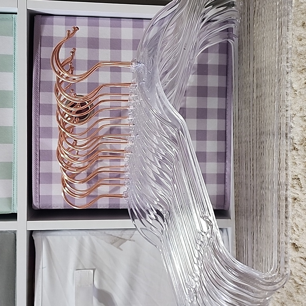 Closet Complete Clear and Rose Gold Hangers